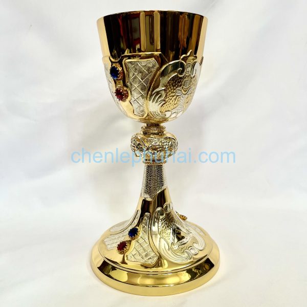 02 Chén Lễ Khăn Quàng Thánh Giá Đá Đỏ Xanh Dương